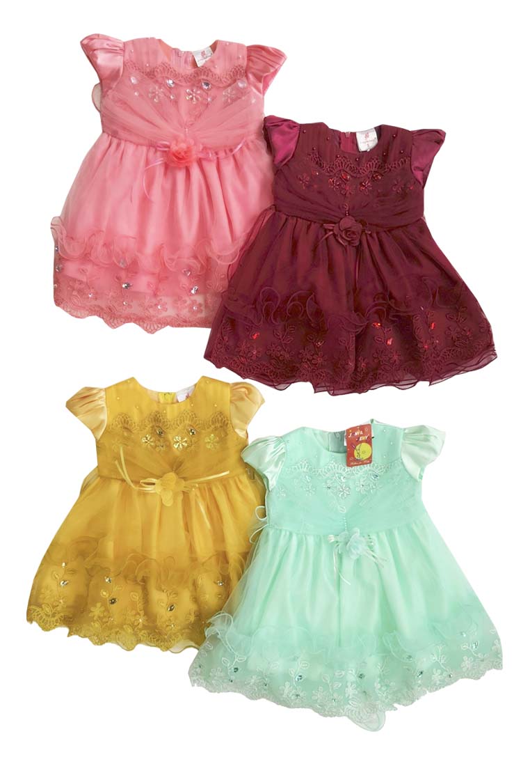 Girls Puff Sleeves Tulle Dress eHari
